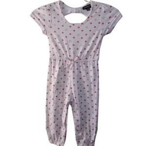 Soft Pink Hearts Baby Jumpsuit‎ 6 to 9 months